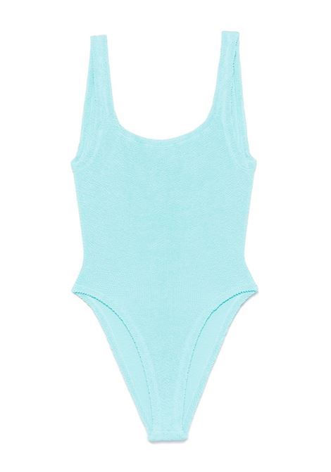 Light blue square neck swimsuit Hunza G - women